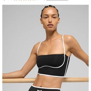 ALO Yoga Black Bandeau with White Trim